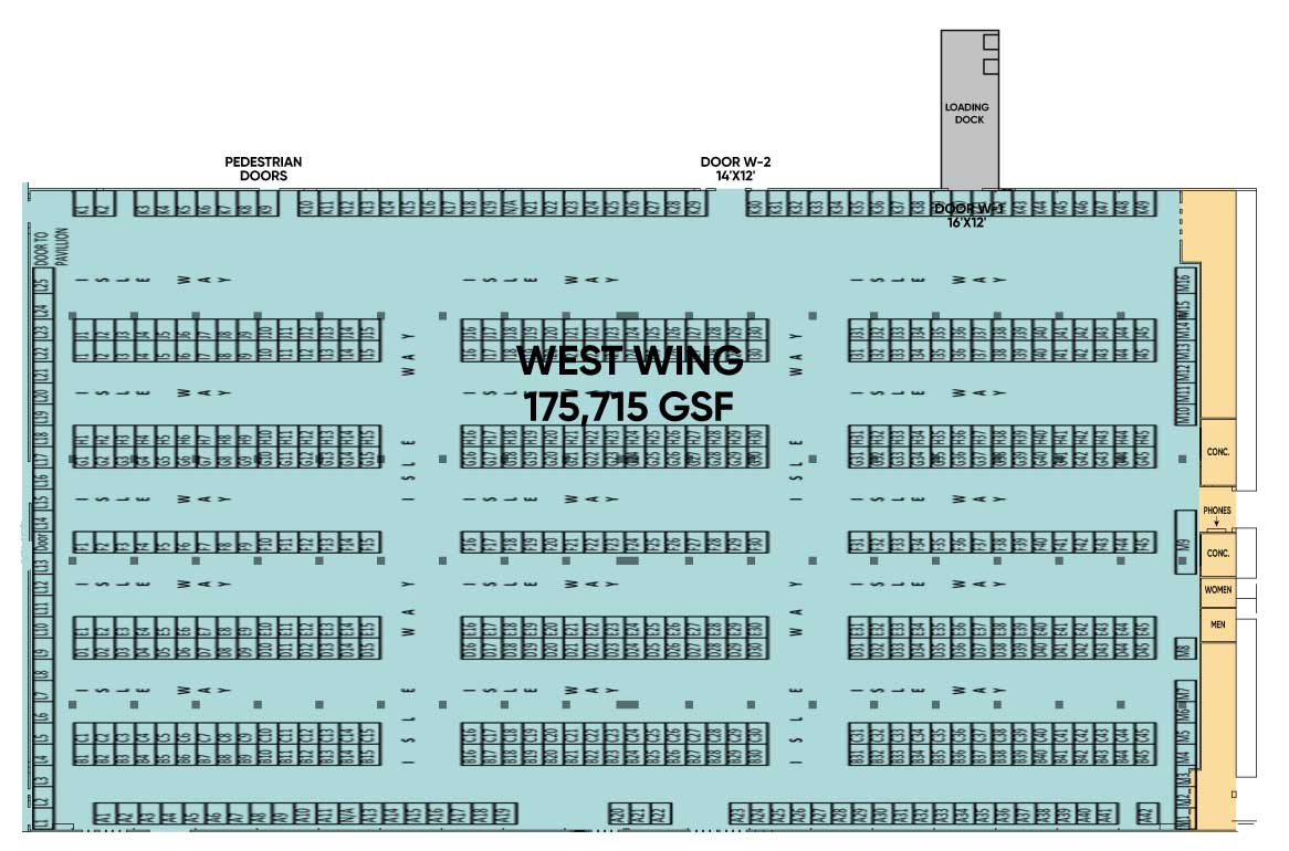 Map of Kentucky Expo Center West Wing
