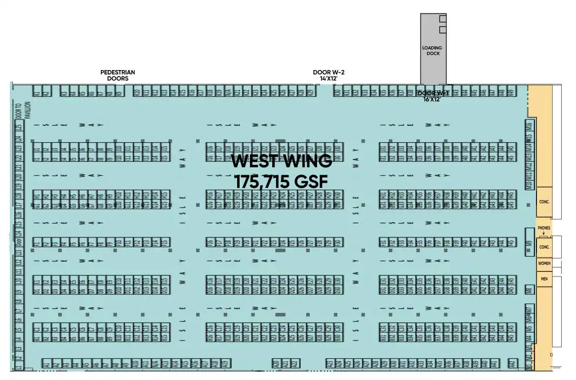 Map of Kentucky Expo Center West Wing